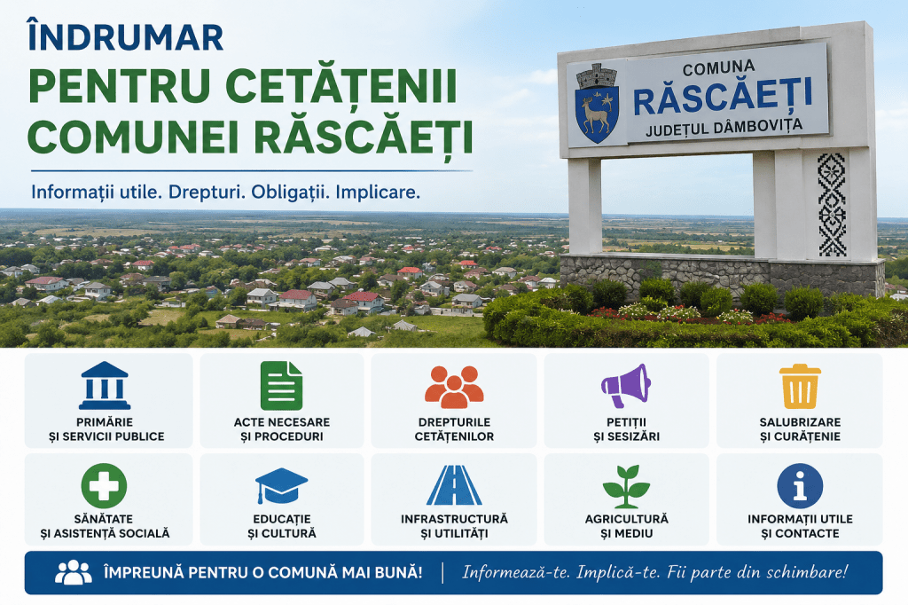 Îndrumar pentru cetățenii comunei&nbsp;Răscăeți